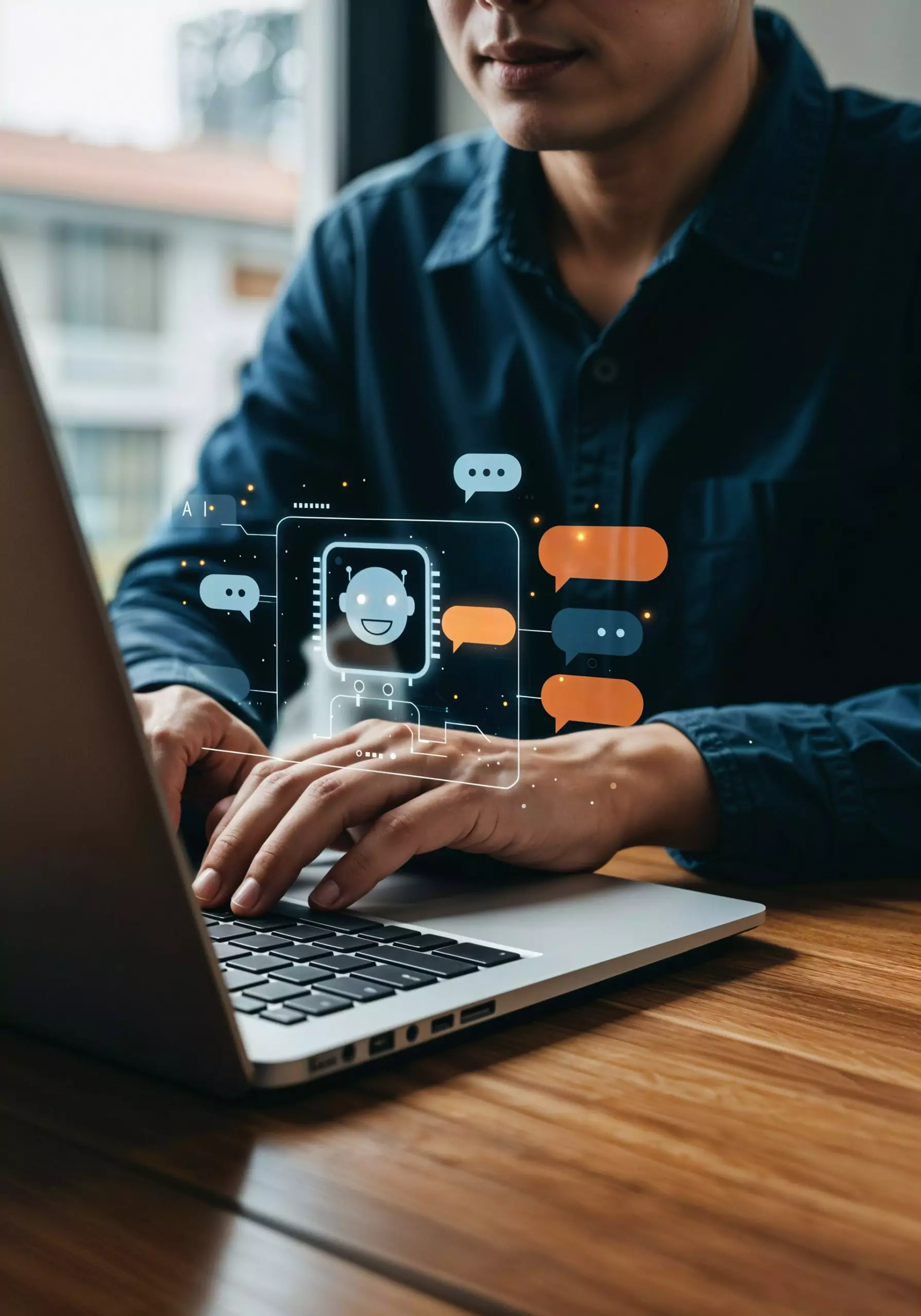 Mężczyzna korzystający z laptopa